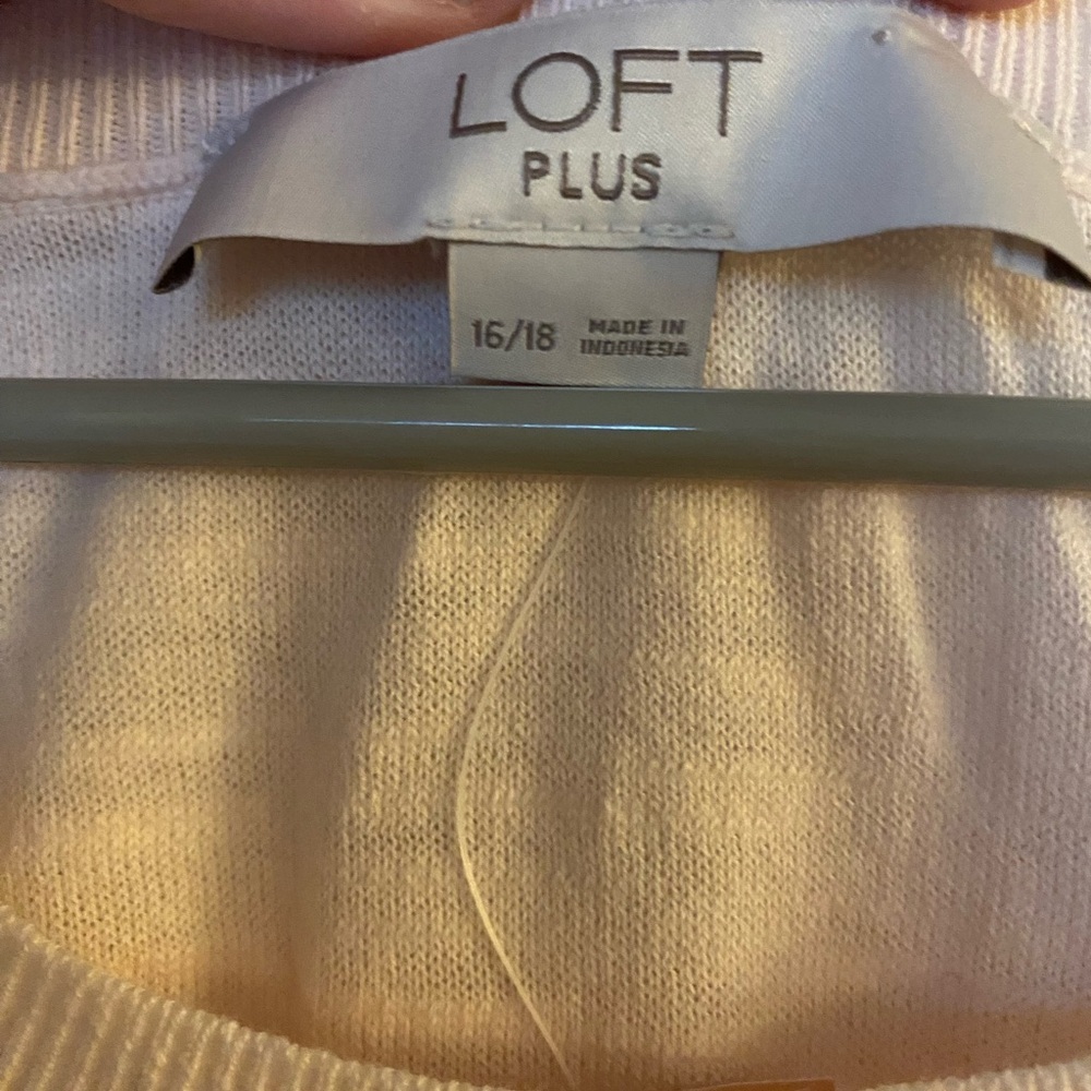 NWT LIght Pink Ann Taylor Loft Light Pink Plus Size Sweater, Women's 16/18 - Picture 5 of 10